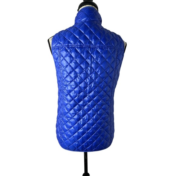 J.Crew Shiny Quilted Down Puffer Vest Women XSmall Blue Full-Zip - Picture 4 of 6